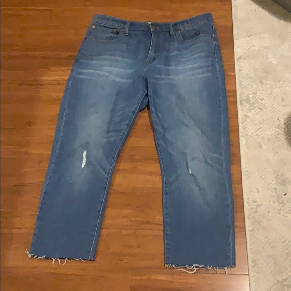 Madewell cropped fitted boyfriend jeans